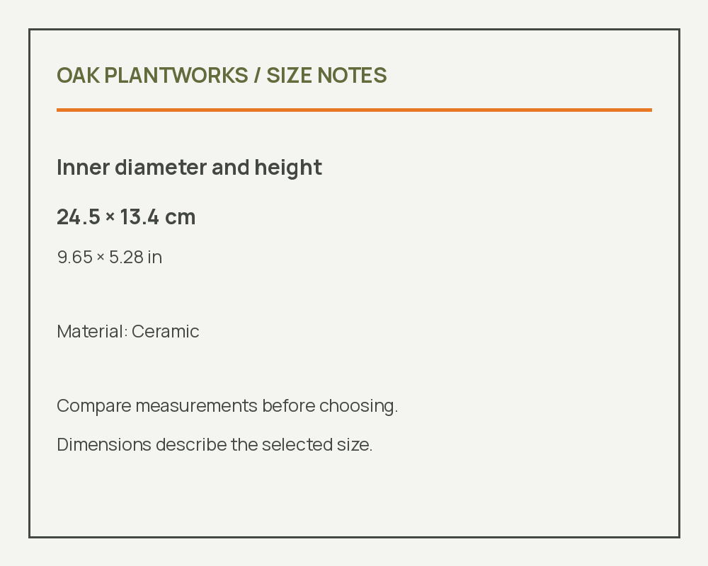 Planter Pot — Round Purple Clay Bowl — measurement reference