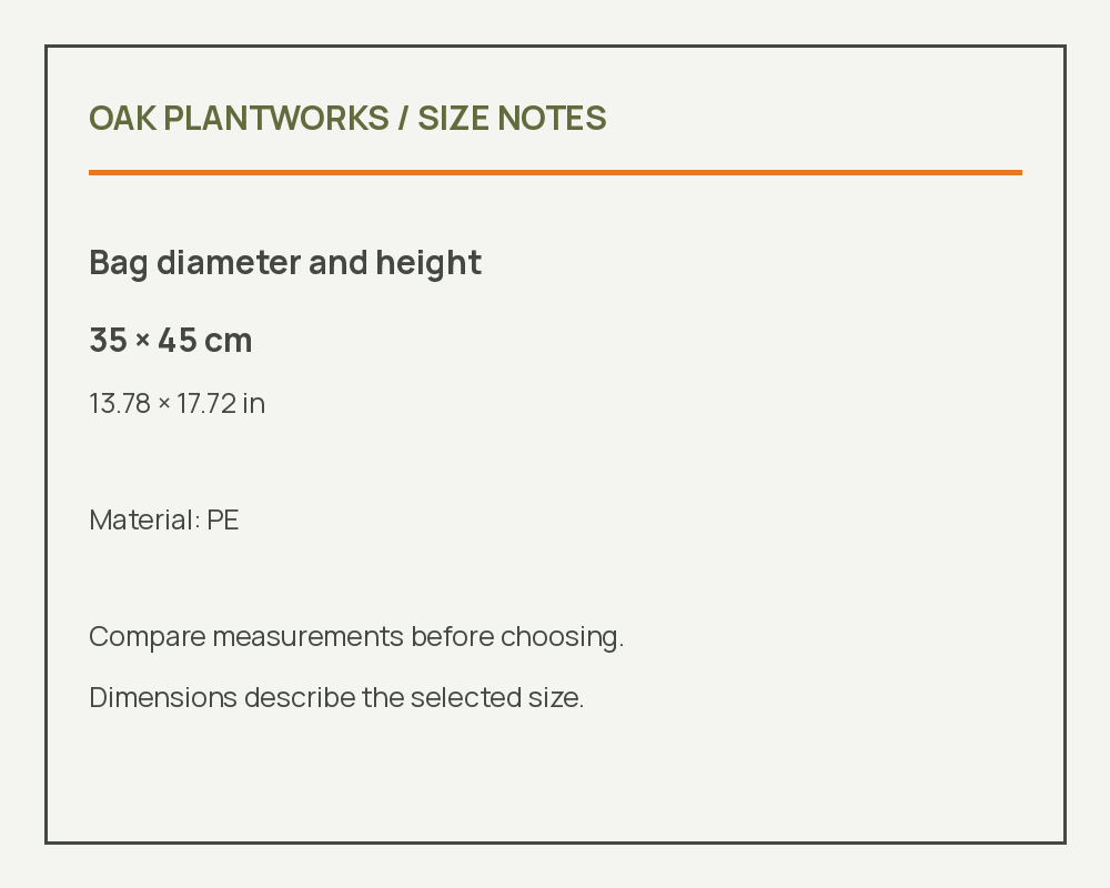 Grow Bags — 10-Gallon Green Six-Pack — measurement reference