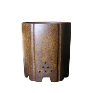 Planter Pot — Tall Faceted Purple Clay — product view