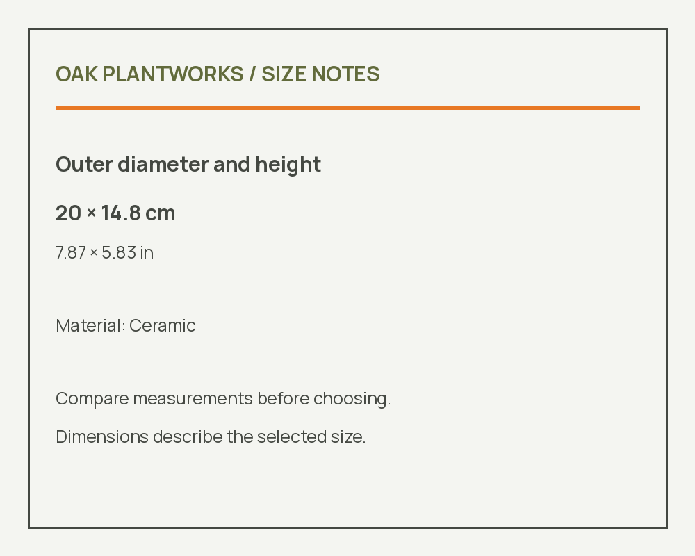 Planter Pot — Relief Dragon Ceramic — measurement reference