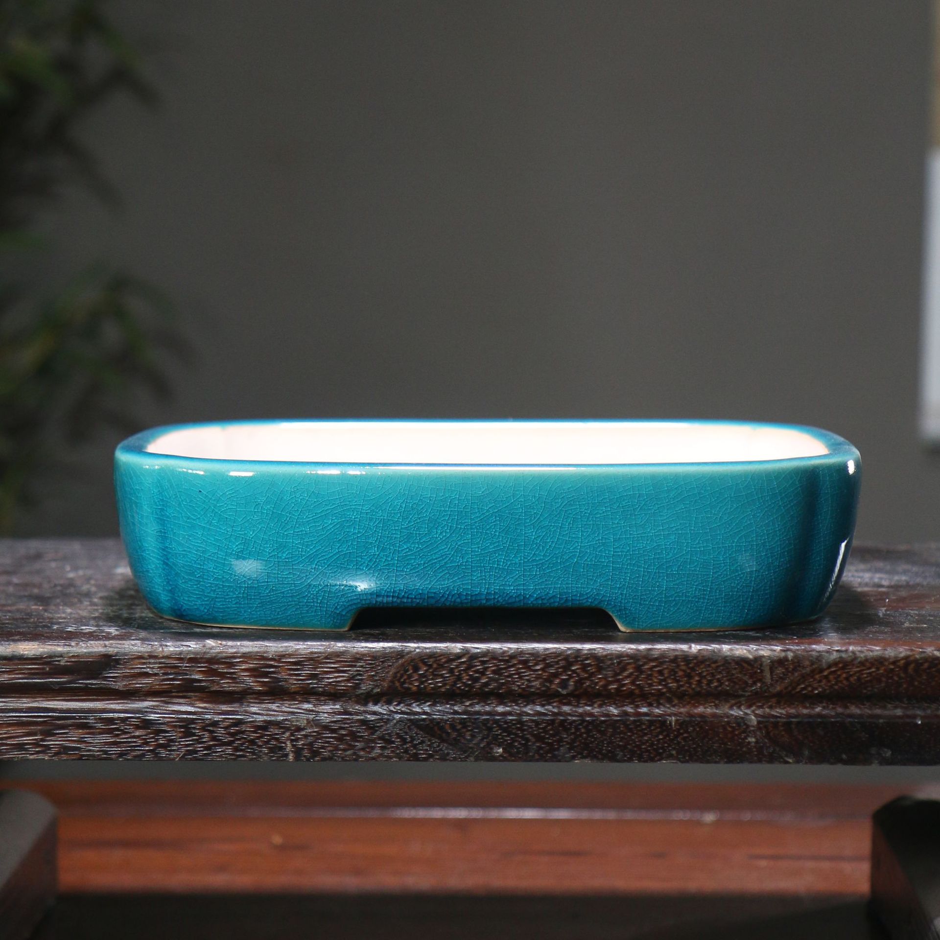 Planter Basin — Low Turquoise Rectangle — detail view